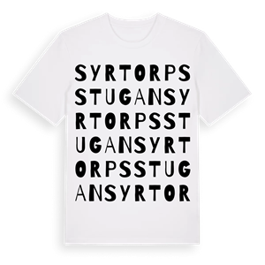 Syrtorpsstugan ordlek t-shirt – ekologisk bomull t-shirt från Pinshirt