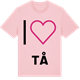 Pink Cotton t-shirt med Jag älskar Tå t-shirt stort tryck