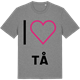 Mid Heather Gray t-shirt med Jag älskar Tå t-shirt stort tryck