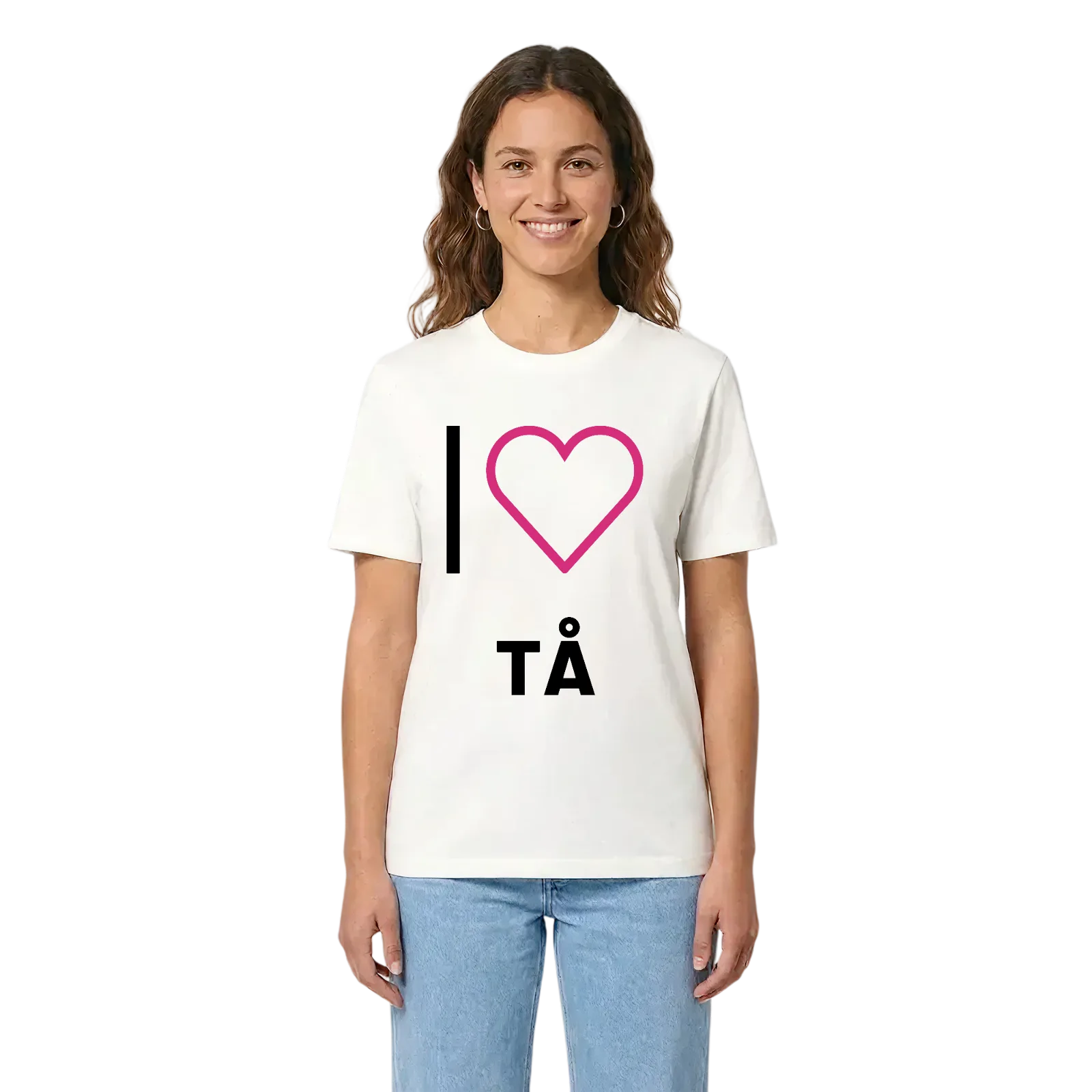 Jag älskar Tå t-shirt stort tryck – White, i miljö