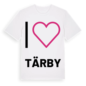 Jag älskar Tärby t-shirt stort tryck – ekologisk bomull t-shirt från Pinshirt