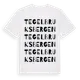 White t-shirt med Tegelbruksbergen ordlek t-shirt