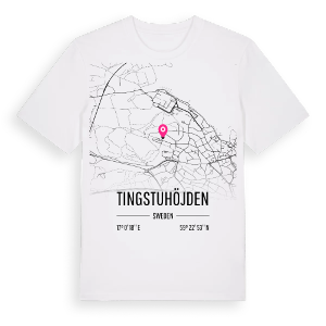 Tingstuhöjden karta t-shirt – ekologisk bomull t-shirt från Pinshirt
