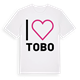 White t-shirt med Jag älskar Tobo t-shirt stort tryck