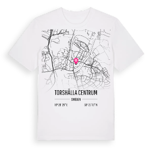 Torshälla centrum karta t-shirt – ekologisk bomull t-shirt från Pinshirt