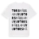 White t-shirt med Torshälla Huvud ordlek t-shirt