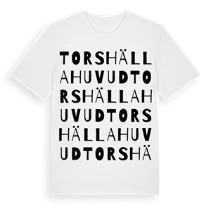Torshälla huvud ordlek t-shirt – ekologisk bomull t-shirt från Pinshirt