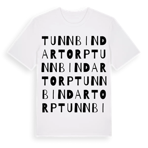 Tunnbindartorp ordlek t-shirt – ekologisk bomull t-shirt från Pinshirt