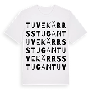 Tuvekärrsstugan ordlek t-shirt – ekologisk bomull t-shirt från Pinshirt