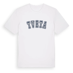 Tveta college t-shirt – ekologisk bomull t-shirt från Pinshirt