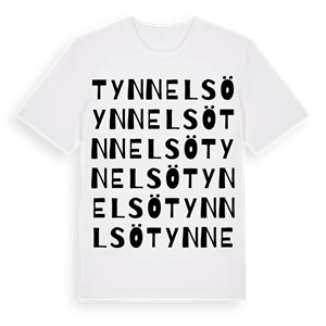 Tynnelsö ordlek t-shirt – ekologisk bomull t-shirt från Pinshirt