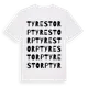 White t-shirt med Tyrestorp ordlek t-shirt