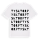 White t-shirt med Tysktorp ordlek t-shirt