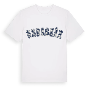 Uddaskär college t-shirt – ekologisk bomull t-shirt från Pinshirt
