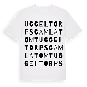 Uggeltorps gamla tomt ordlek t-shirt – ekologisk bomull t-shirt från Pinshirt