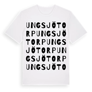 Ungsjötorp ordlek t-shirt – ekologisk bomull t-shirt från Pinshirt