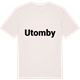 Vintage White t-shirt med Utomby fetstil t-shirt