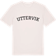 Vintage White t-shirt med Uttervik böjd t-shirt