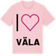 Pink Cotton t-shirt med Jag älskar Väla t-shirt stort tryck