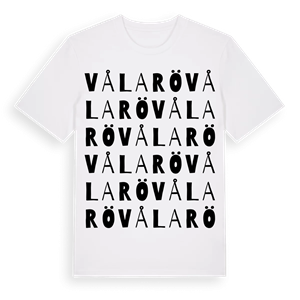 Vålarö ordlek t-shirt – ekologisk bomull t-shirt från Pinshirt