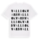 White t-shirt med Vallbokvarn ordlek t-shirt