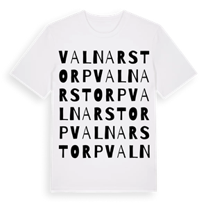 Valnarstorp ordlek t-shirt – ekologisk bomull t-shirt från Pinshirt