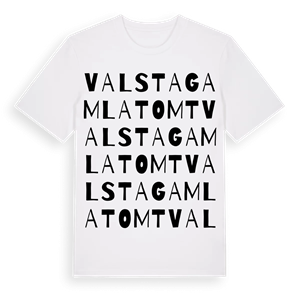 Valsta gamla tomt ordlek t-shirt – ekologisk bomull t-shirt från Pinshirt