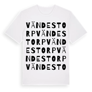 Vändestorp ordlek t-shirt – ekologisk bomull t-shirt från Pinshirt