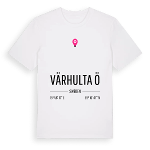 Värhulta ö karta t-shirt – ekologisk bomull t-shirt från Pinshirt