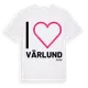 White t-shirt med Jag älskar Värlund t-shirt stort tryck