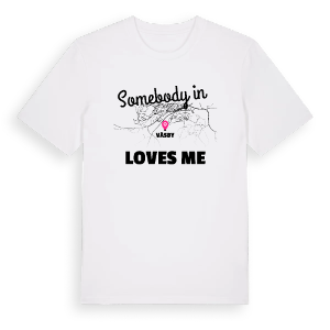 Någon i Väsby älskar mig t-shirt – ekologisk bomull t-shirt från Pinshirt