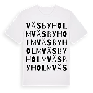 Väsbyholm ordlek t-shirt – ekologisk bomull t-shirt från Pinshirt