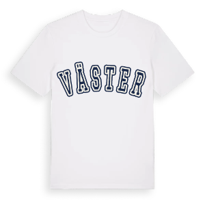 Väster college t-shirt – ekologisk bomull t-shirt från Pinshirt
