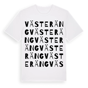 Västeräng ordlek t-shirt – ekologisk bomull t-shirt från Pinshirt