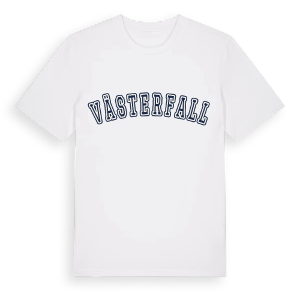 Västerfall college t-shirt – ekologisk bomull t-shirt från Pinshirt