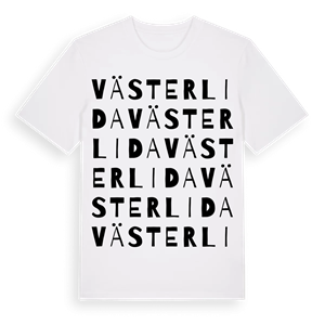 Västerlida ordlek t-shirt – ekologisk bomull t-shirt från Pinshirt