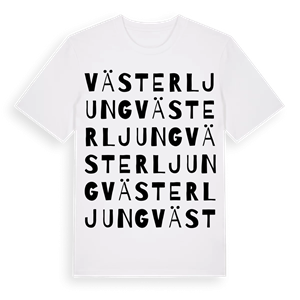 Västerljung ordlek t-shirt – ekologisk bomull t-shirt från Pinshirt