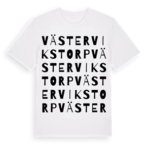 Västervikstorp ordlek t-shirt – ekologisk bomull t-shirt från Pinshirt
