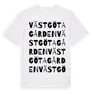 Västgötagården ordlek t-shirt – ekologisk bomull t-shirt från Pinshirt