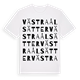 White t-shirt med Västra Ålsätter ordlek t-shirt