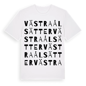 Västra Ålsätter ordlek t-shirt – ekologisk bomull t-shirt från Pinshirt