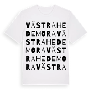 Västra Hedemora ordlek t-shirt – ekologisk bomull t-shirt från Pinshirt