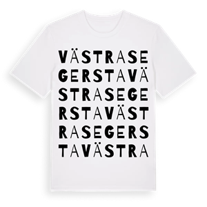 Västra Segersta ordlek t-shirt – ekologisk bomull t-shirt från Pinshirt