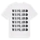 White t-shirt med Vibylund ordlek t-shirt