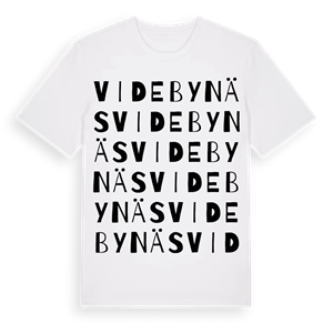 Videbynäs ordlek t-shirt – ekologisk bomull t-shirt från Pinshirt
