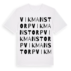 Vikmanstorp ordlek t-shirt – ekologisk bomull t-shirt från Pinshirt