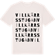 Vintage White t-shirt med Villkärrsstugan ordlek t-shirt