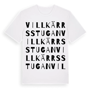 Villkärrsstugan ordlek t-shirt – ekologisk bomull t-shirt från Pinshirt