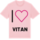 Pink Cotton t-shirt med Jag älskar Vitan t-shirt stort tryck