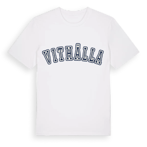 Vithälla college t-shirt – ekologisk bomull t-shirt från Pinshirt